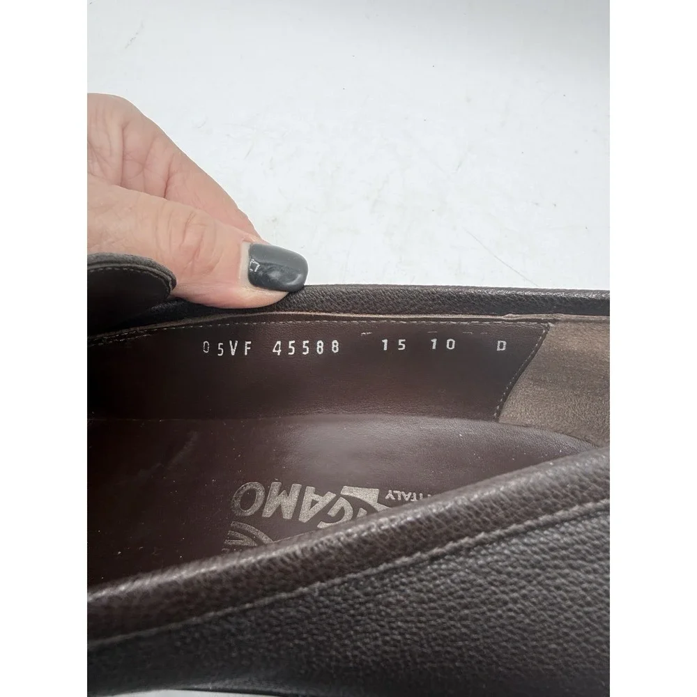 Mens Salvatore Ferragamo Brown Leather‎ Loafers Sz 10 D US Made In ITALY